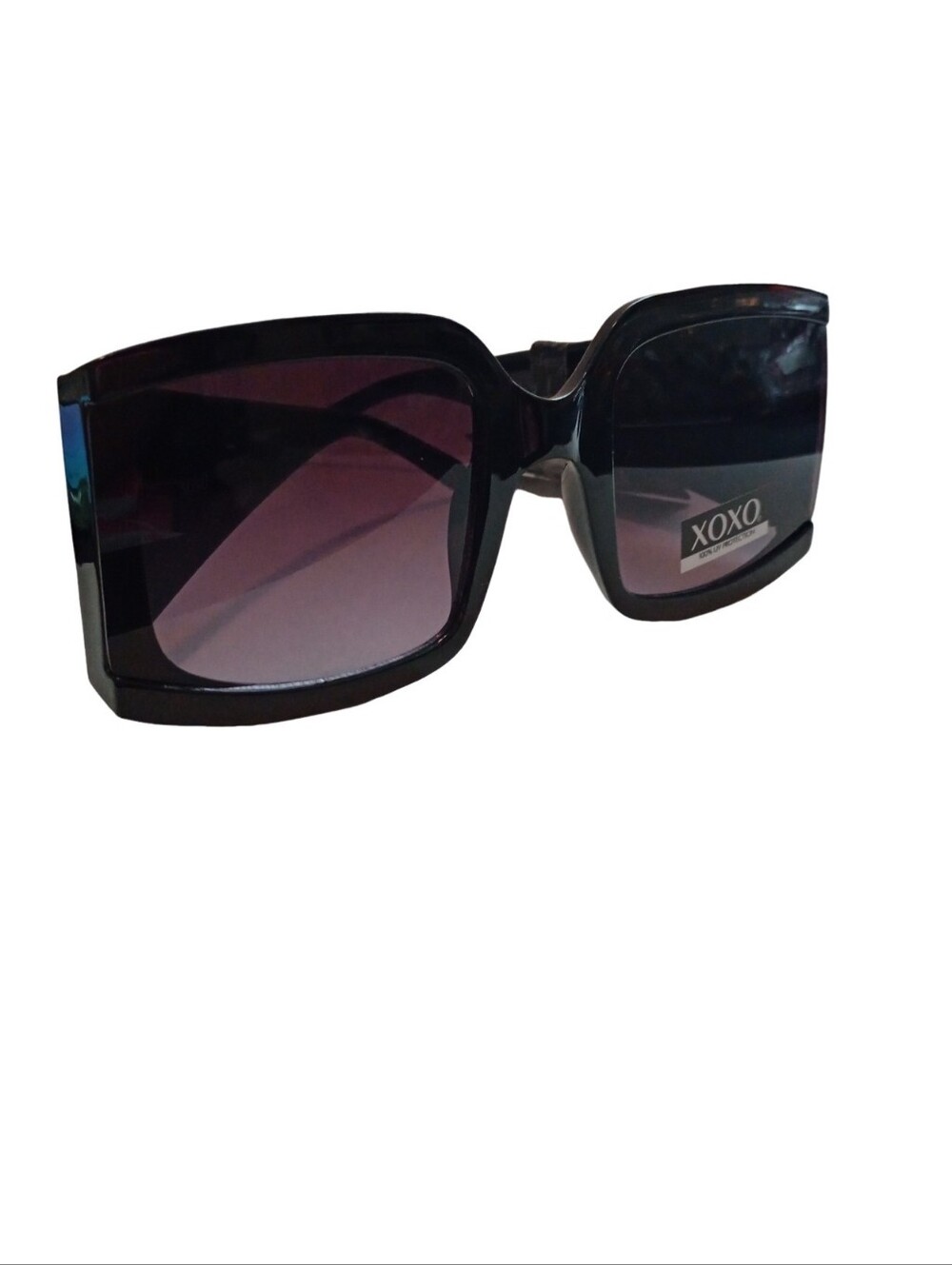 XOXO Women's Black Square Oversized Sunglasses with Gradient Lenses